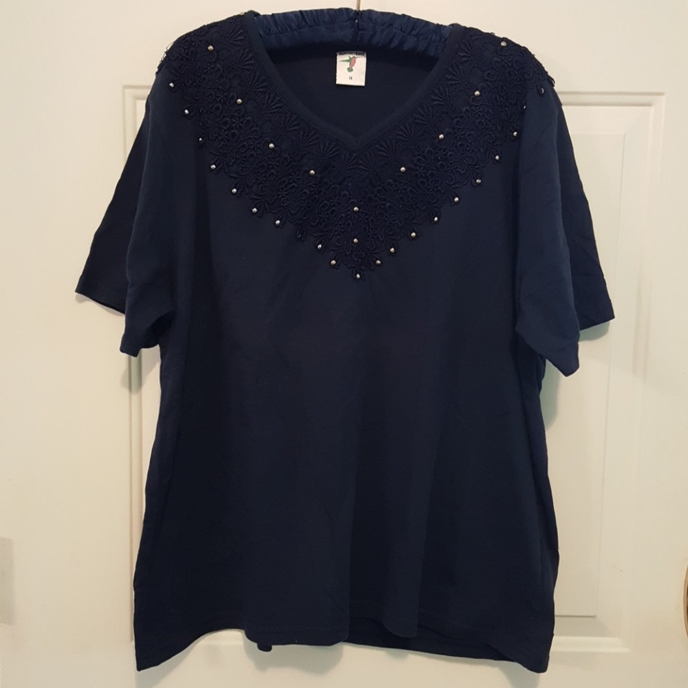 Women's‎ Hummingbird blue top, 1x
